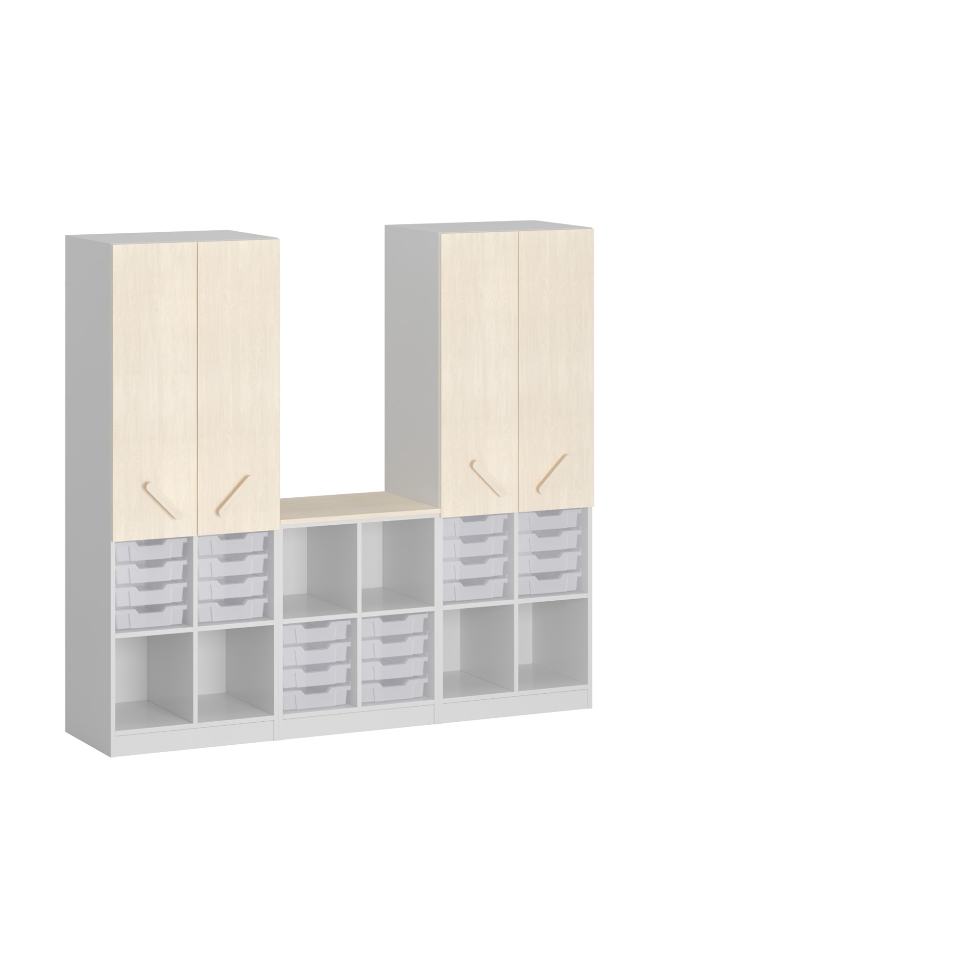 Kindergartenschrank mit 2 Rollcontainern