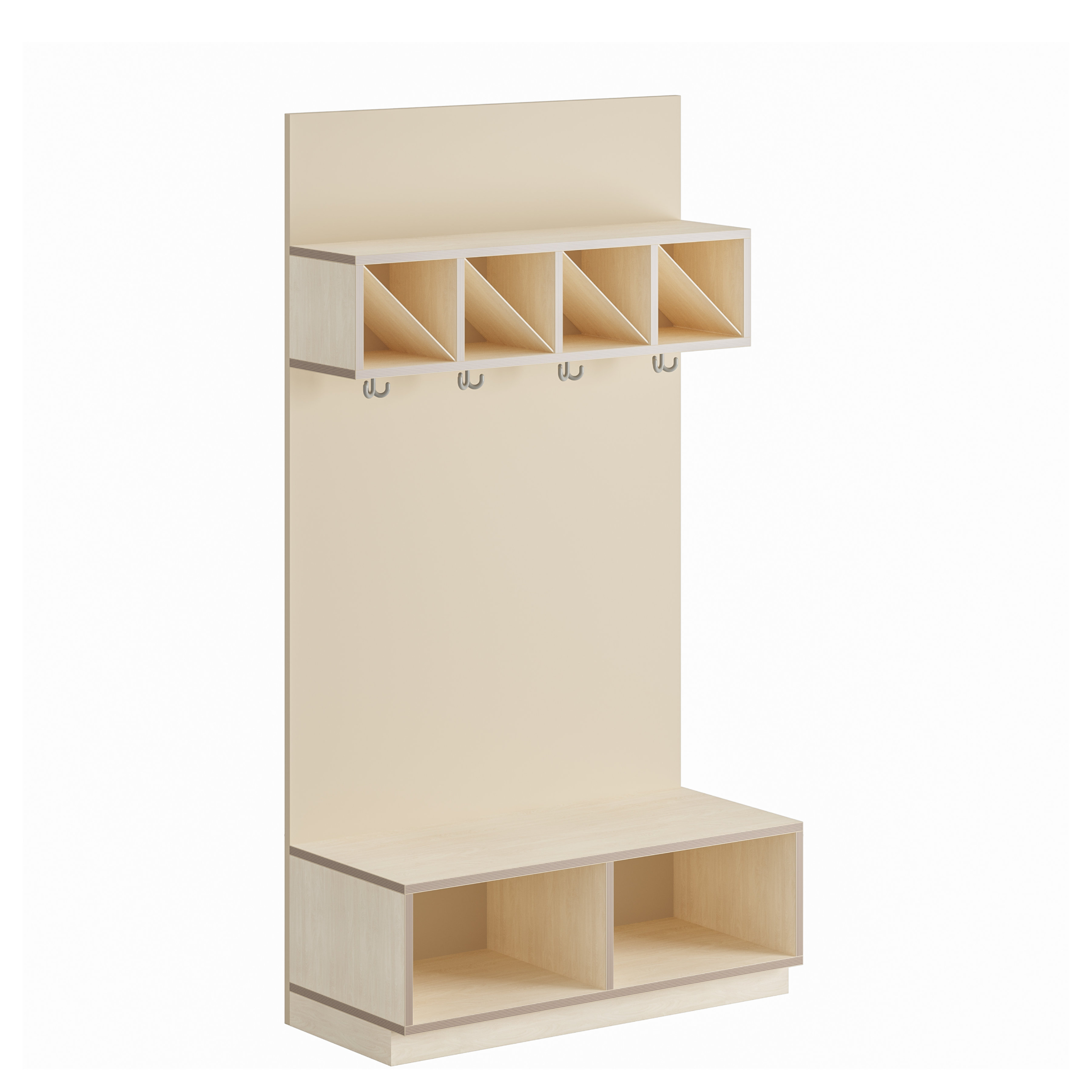 Kindergarderobe mit 4 Plätzen