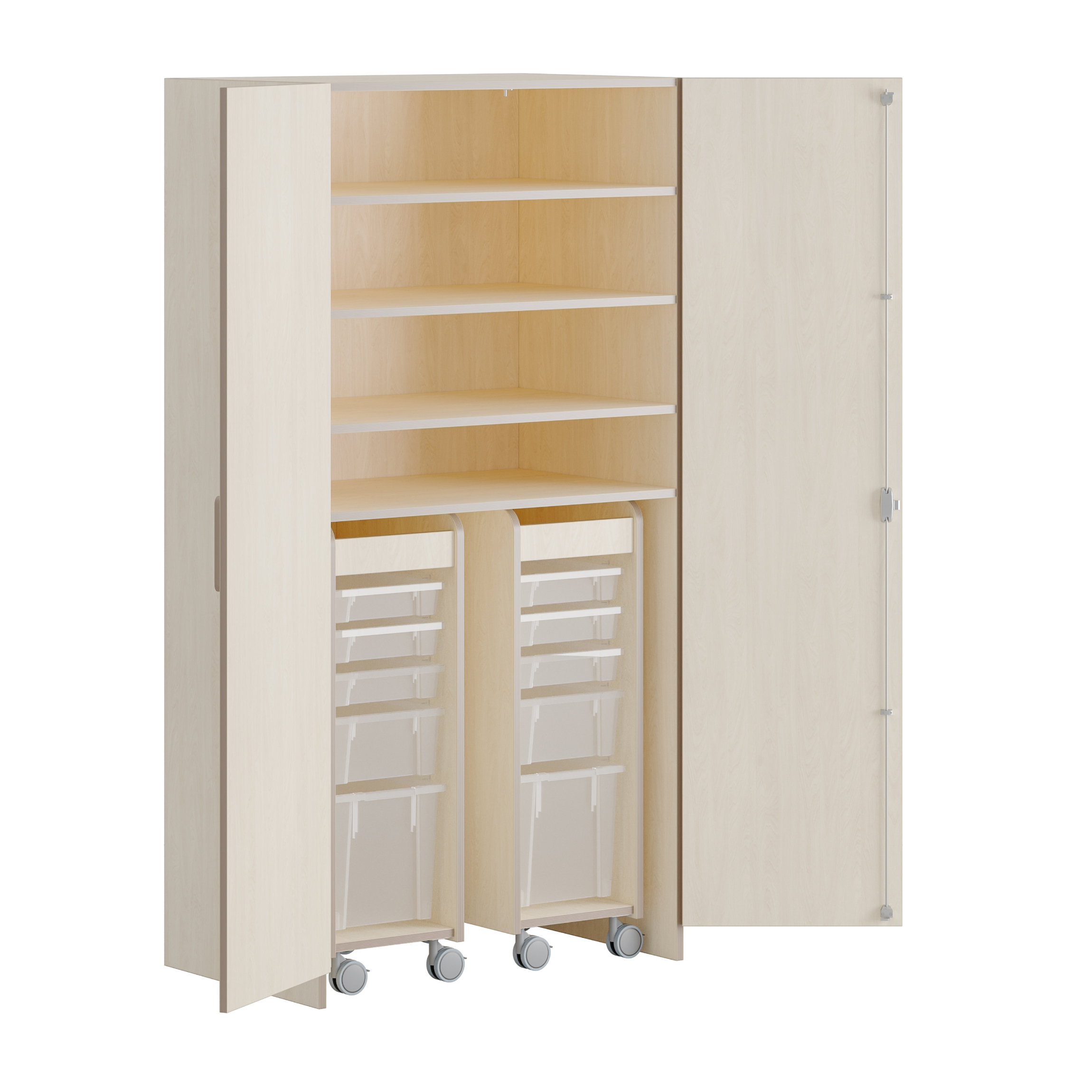 Kindergartenschrank mit 2 Rollcontainern